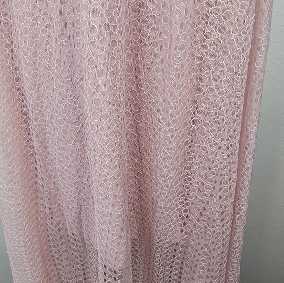 Free People Utopia Maxi Dress 6 Lace Ovelaid Fairycore Lined Pink Coquette - Picture 11 of 16